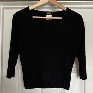 Esprit Women's Elegant Black V-Neck Sweater